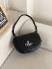 Oil leather swallow bag black