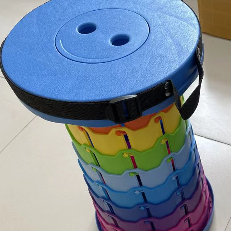 Taburete retráctil plegable portátil plástico para pesca camping y exteriores multifuncional