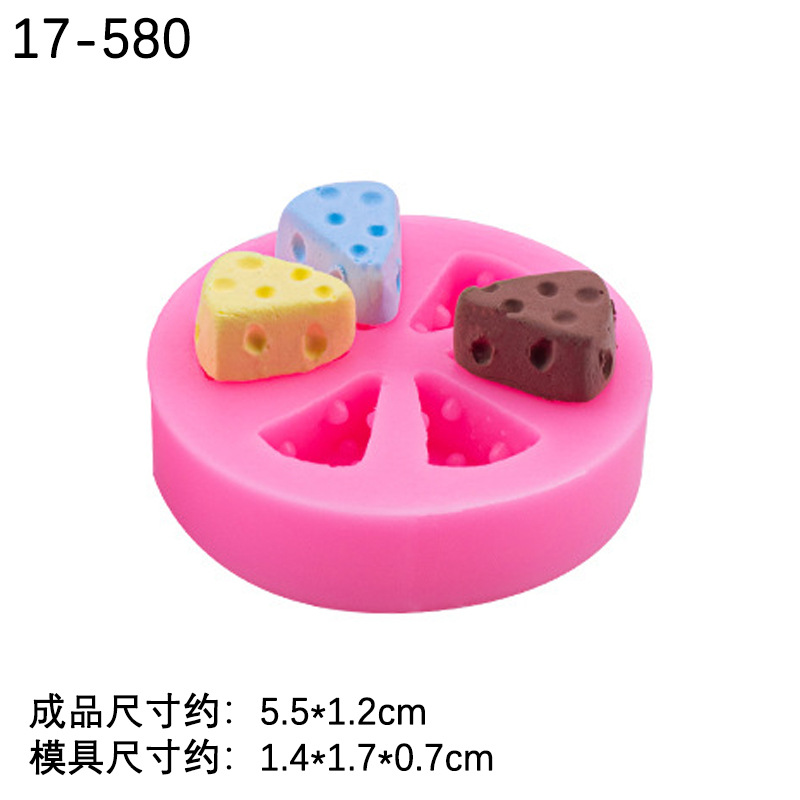 Simulación mini queso bloque de queso aromaterapia vela molde de yeso Ollie sándwich oblea galleta decoración de la torta del molde
