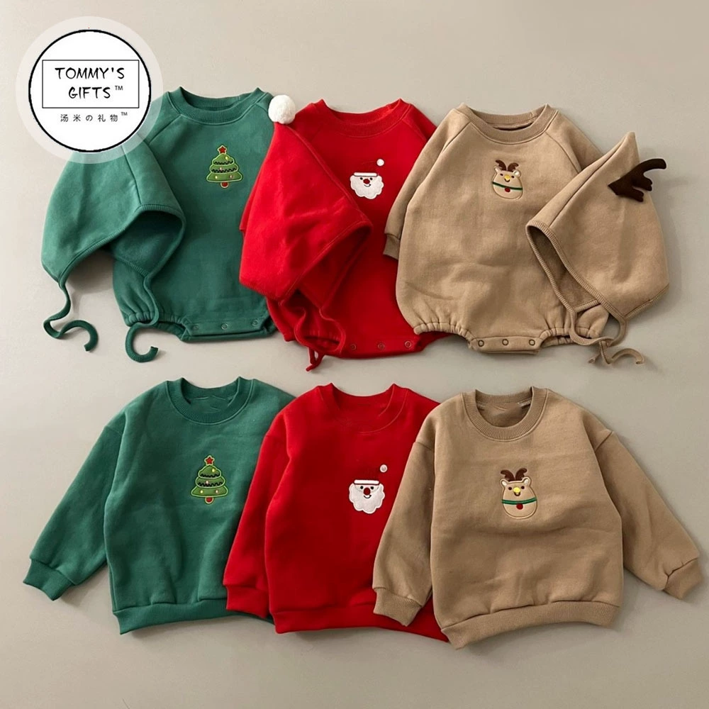 INS Style детская Рождественская одежда, Новинка осени и зимы, Детский комбинезон на флисовой подкладке, утепленная одежда для скалолазания, теплый костюм