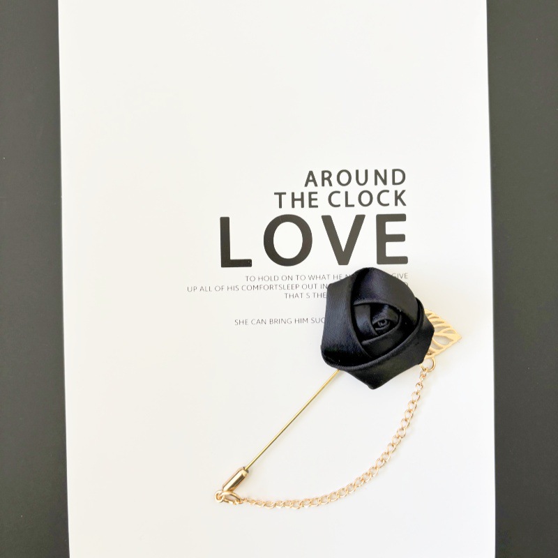 Traje de joyería de estilo coreano para hombres y mujeres cadena de flores rosa ramillete de hoja ramillete broche camisa collar pin collar flor accesorios