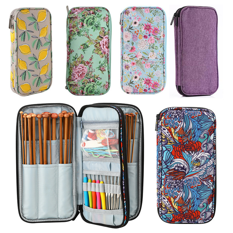 Cross-border 20CM rod needle storage bag diamond grid rod needle empty bag portable sweater needle knitting needle bag storage bag