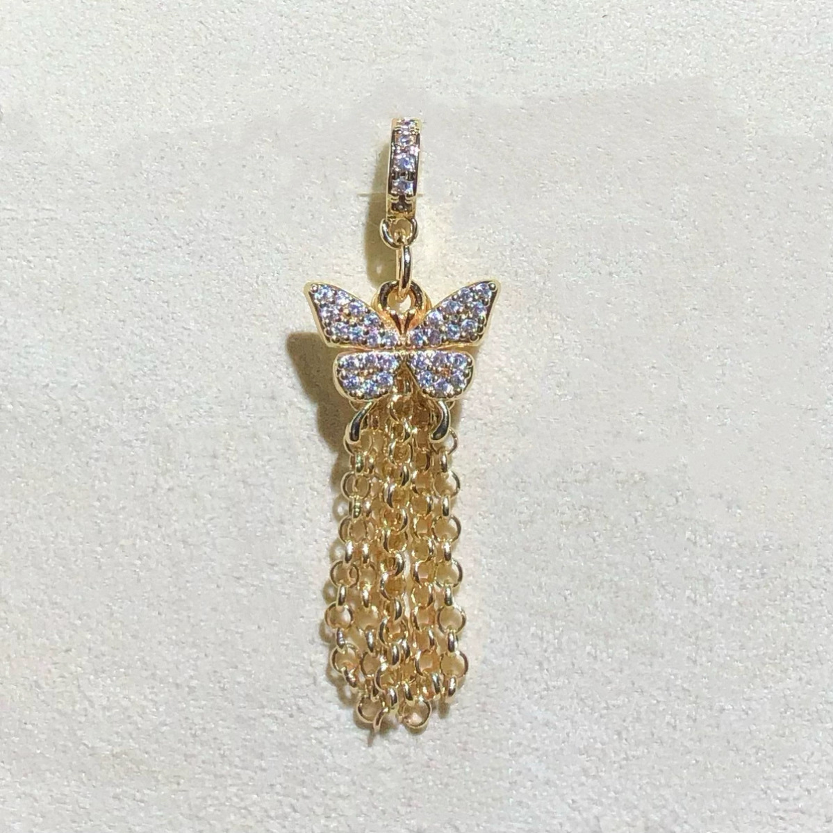 14K Gold-Plated Color-Preserving Crystal DIY Accessories Snowflake Bow Tassel Pendant Tassel Spacer Beads Bracelet Accessories