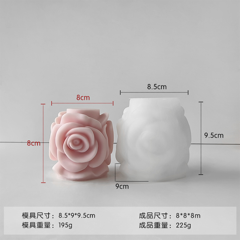 Flores serie molde rosa cilíndrica vela de incienso vela de loto diy adornos de piedra de incienso