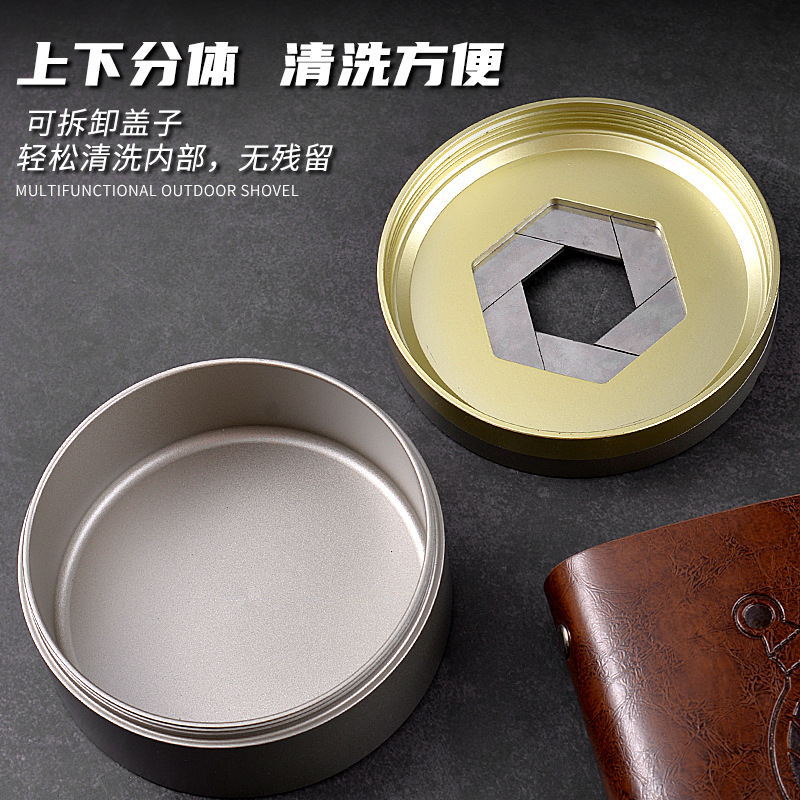 跨境加厚防倒灰车载家用铝合金创意烟灰缸高级时尚礼品烟缸快门式