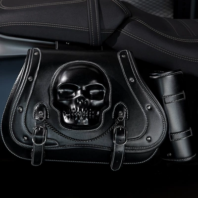 Niche Personality Harley Cruise Equipment Car Side Bag Motorcycle Accessories Modified Side Bag Riding Locomotive Hanging Bag (Motosiklet ləvazimatları və aksesuarları) - fbg357bk-pair
