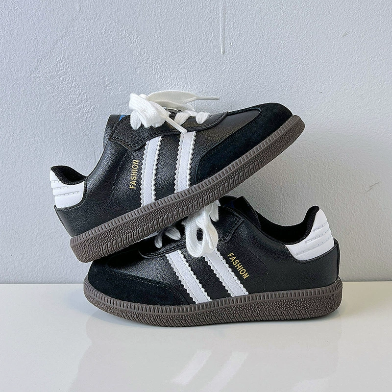 Spring children's white shoes for boys, non-slip casual footwear, trend of season, genuine leather