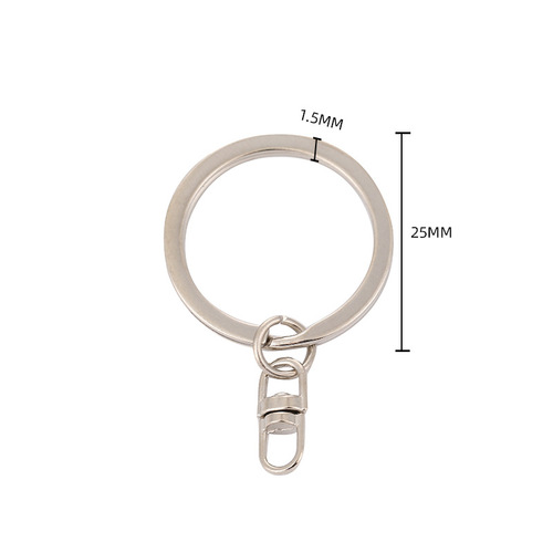 Manufacturer 1.5x25 flat ring + middle horoscope metal ring key chain hanging chain key chain
