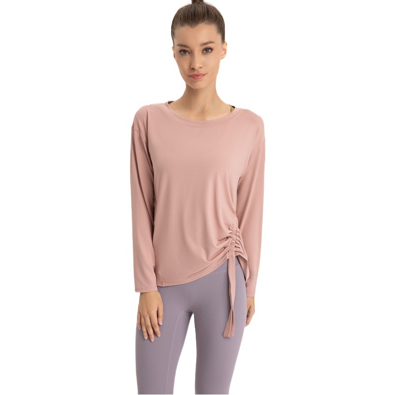 Ropa de yoga ligera blusa deportiva mujer suelta adelgazamiento manga larga profesional fitness profesional de secado rápido camiseta corriendo superior transpirable