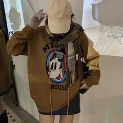 日本のカレッジスタイルの漫画ラウンドネックセーター女性のための秋と冬の新しいルーズレイジースタイル優しいソフトワックスプルオーバーセーター