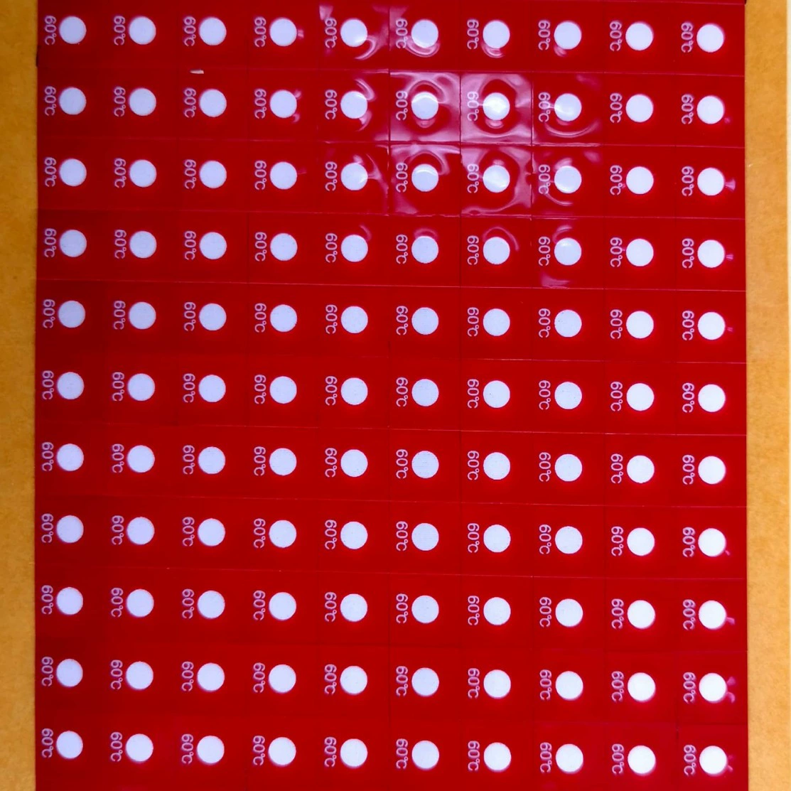 Специальный патч для измерения температуры, меняющий цвет, для бумаги для измерения температуры на железнодорожной этикетке, необратимый патч для измерения температуры