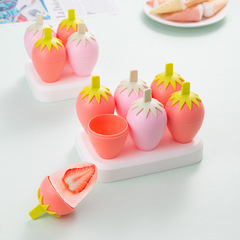 Strawberry Popsicle Mold for Home Use - Molds for Making Ice Cubes, Popsicles, Ice Cream, and Gummies - DIY Freezing Mold for Kids - Cute Design