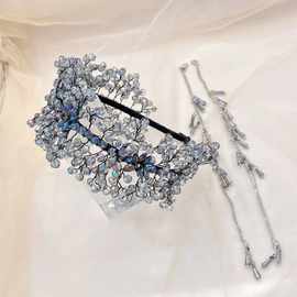 韩版家高端手工晶石发箍女奢华重工编织网状水晶新娘头箍超闪发饰