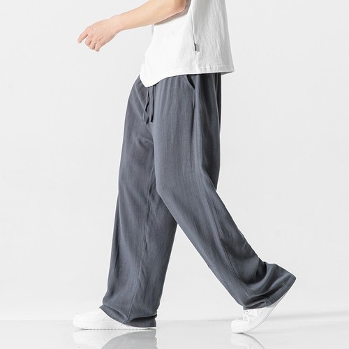 Linen Pants for Men - Summer Loose Straight Men's Casual Long Pants - New Spring and Summer Men's Pants - Summer Sheer Cotton Linen Pants