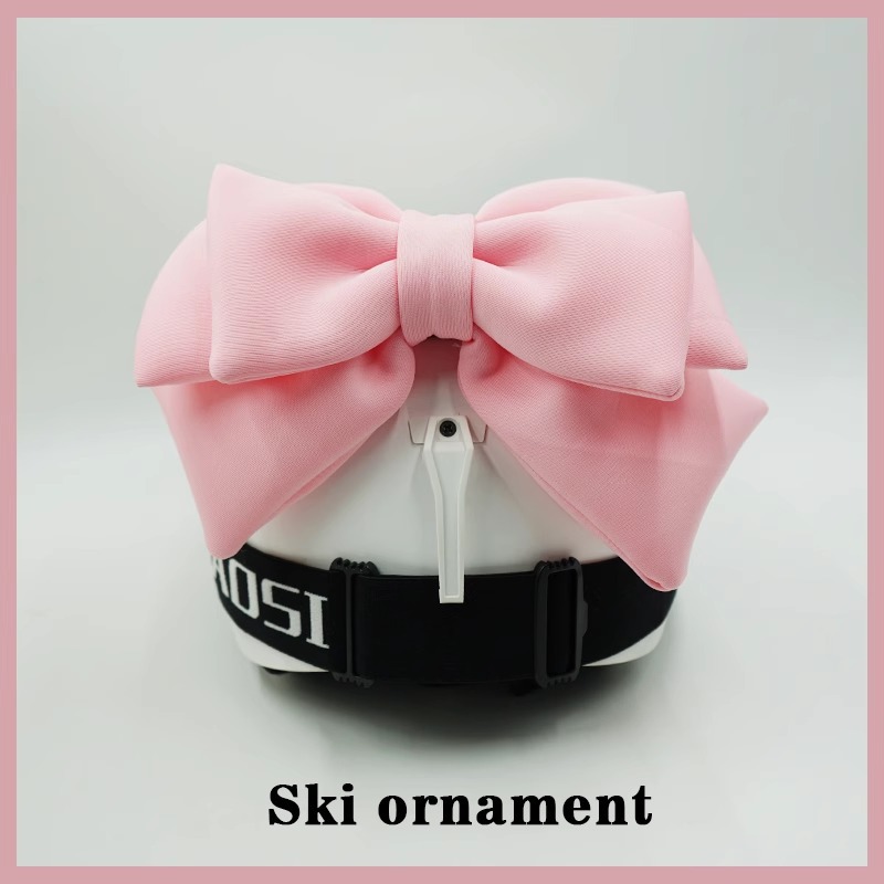 Pink Bow Ski Helmet Decoration Motorcycle Riding Gear Accessory