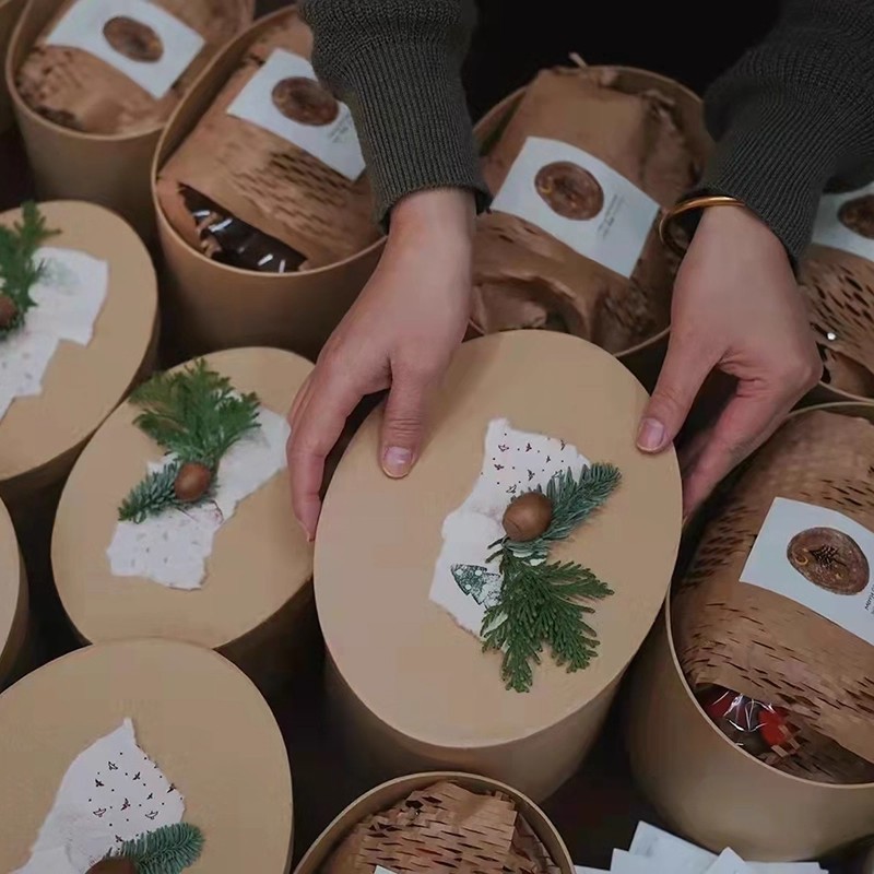 椭圆形曲奇盒DIY牛皮纸盒饼干盒子巧克力盒烘培马卡龙盒伴手礼盒