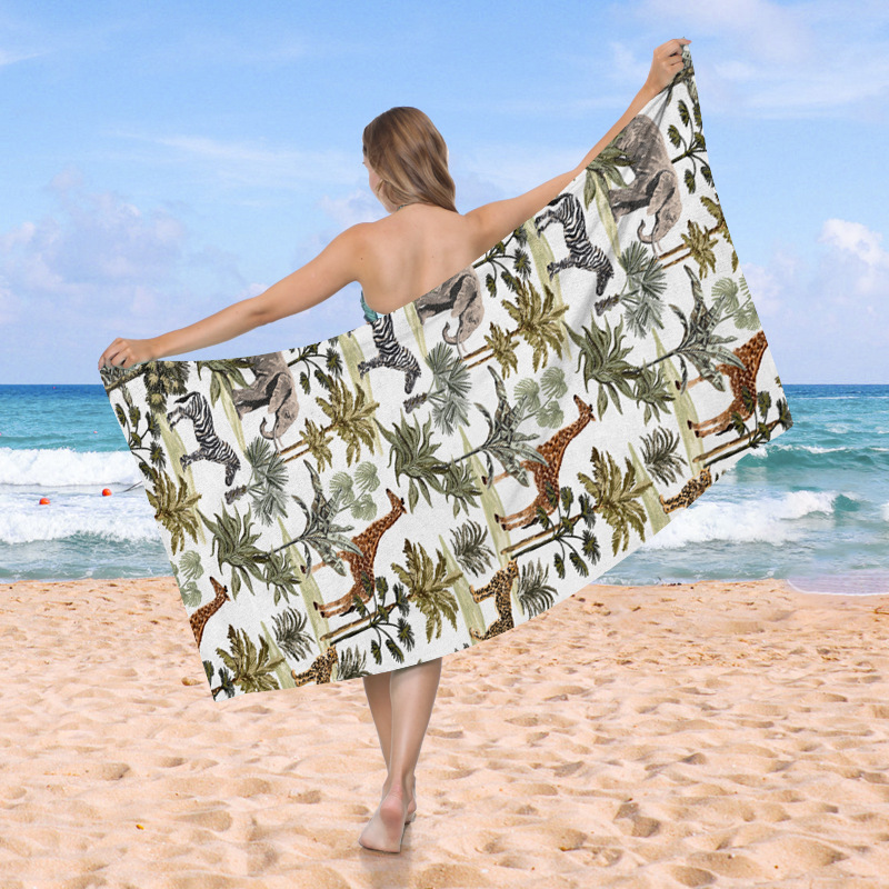 Waffle toallas de playa Amazon venta caliente vacaciones de playa al aire libre absorción de agua engrosada piña toallas de baño de impresión digital