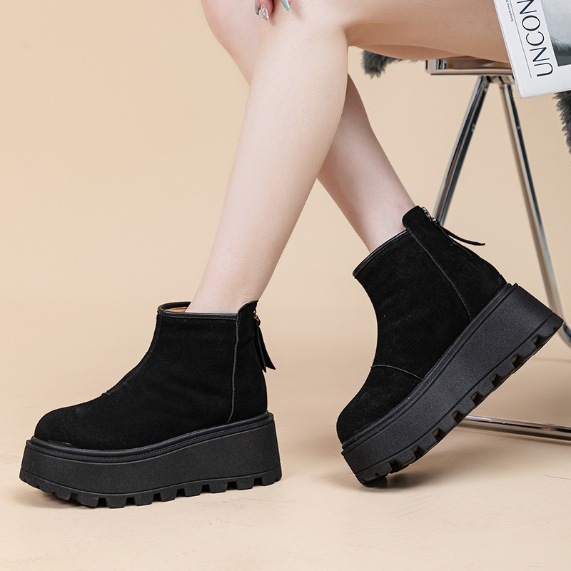 Botas de neve plataforma mulher em camurça antiderrapante_voghion.com