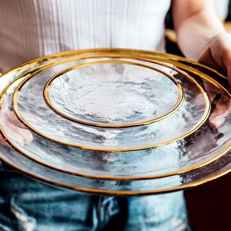 Nordic style ins Golden edge fruit plate_creative set palace style plate adult light luxury salad plate plate cold grain plate Nordic style ins Golden edge fruit plate_creative set palace style plate adult light luxury salad plate plate cold grain plate