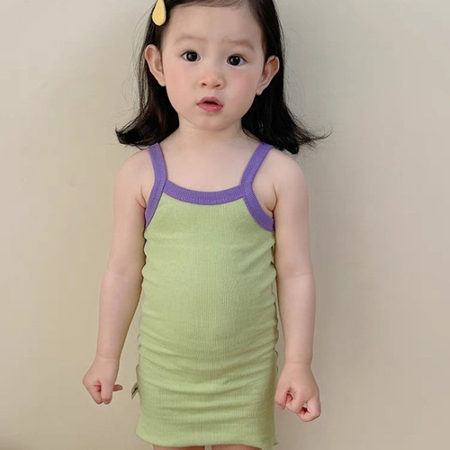 Little Girl Summer Dress, Cute Strappy Dress for Girls, Baby Casual Backless Dress, Children's Dress