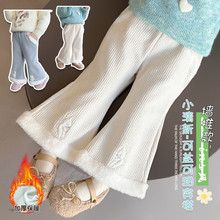 2025新款三岁女童冬装洋气时髦裤子小童时尚长裤宝宝加绒加厚保暖