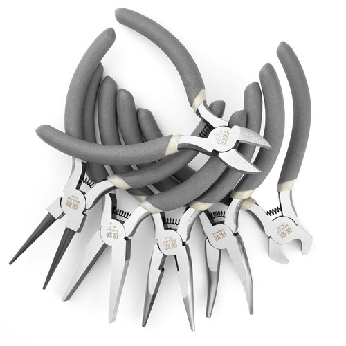 Mini pliers 5-inch multi-function needle nose pliers vise handmade DIY wire cutters oblique mouth electrician wire stripping pliers