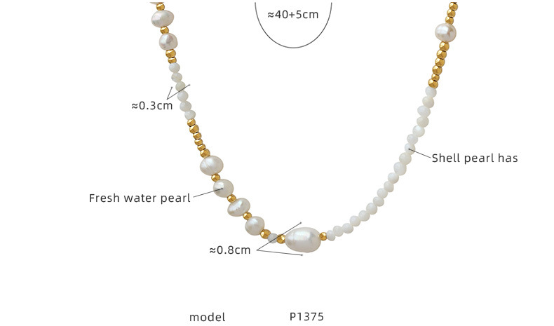 Estilo Simple Geométrico Perla Acero Titanio Collar 1 Pieza display picture 1