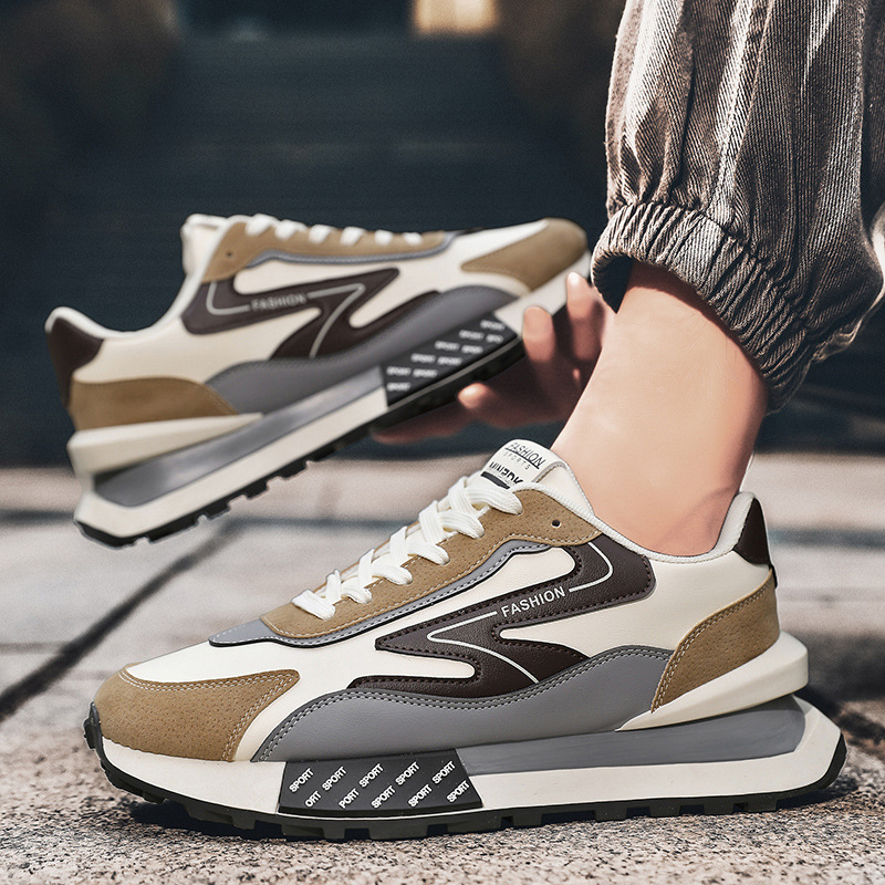 Sneaker Low Jogging Walking Braun Camouflage Grau Blau Bohnenmilch Hellkamel Weiß Gras Meersalz Herren Laufschuhe_voghion.com
