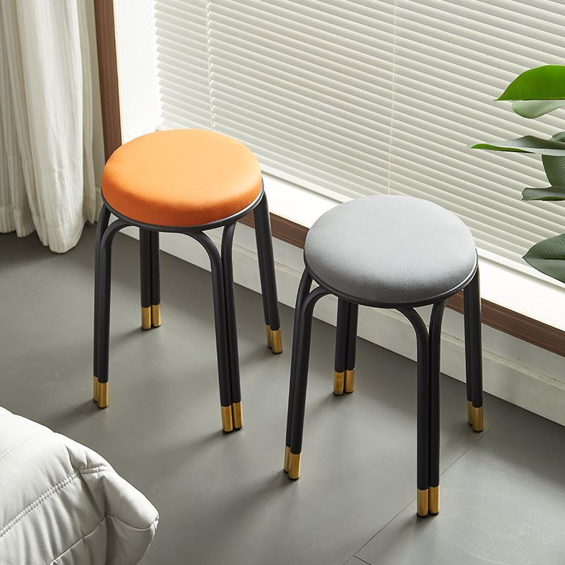 두꺼운 스툴, 가정용 쌓을 수 있는 벤치, 가벼운 럭셔리 식탁 및 식탁 스툴, 모던하고 심플한 거실 의자, 사각 스툴, 작은 원형 스툴