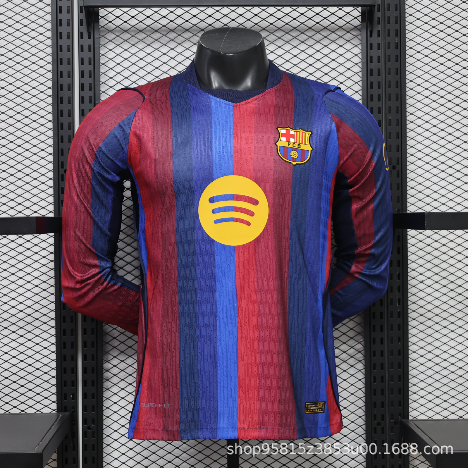 Nike x FC Barcelona 2026/27 Home Match Long Sleeve Jersey Deep Garnet/Blue Void/Mineral Yellow