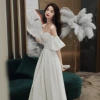 White, long