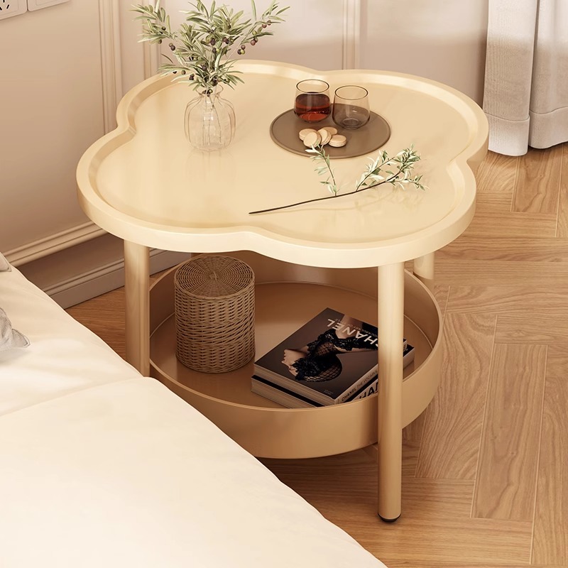 Mesa de cabecera simple y moderna dormitorio creativo junto a la cama pequeño estante de alquiler simple casa pequeña mesa