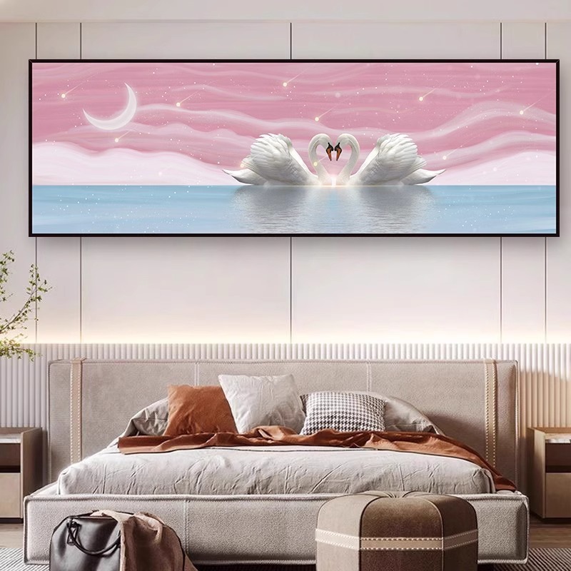 寝室のベッドサイドの絵画自己粘着壁ステッカーホテル B&B リビングルームのソファの背景の壁の装飾絵画壁紙ステッカー|undefined