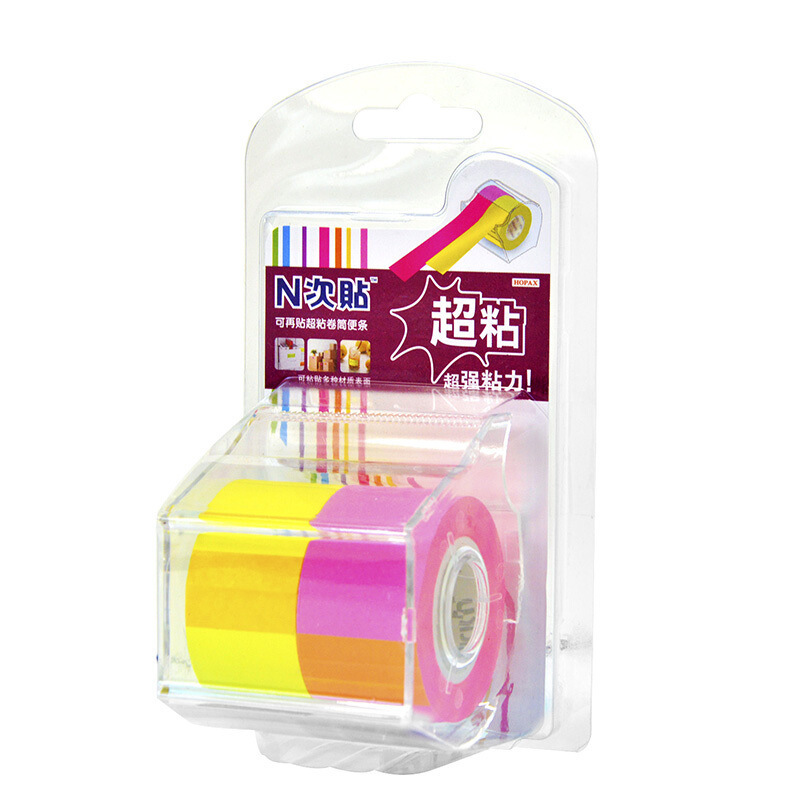 N回貼り36540超粘着リール付箋紙テープ付き25mm * 10m蛍光洋紅、黄|undefined