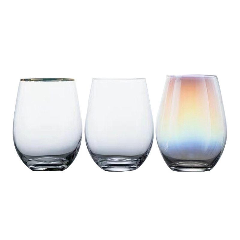 Gradiente colorido huevo taza de vidrio de alta apariencia taza de agua ins estilo hogar creativo red roja taza de moda