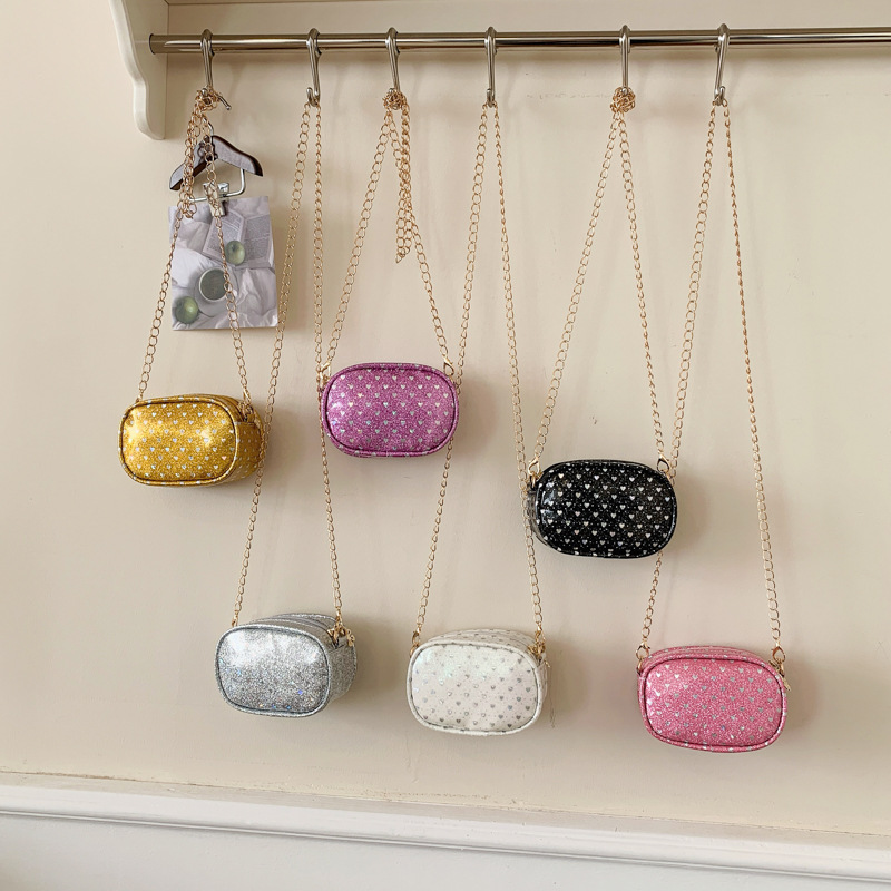 Sequinilla extranjera amor mochila de hombro para niños y niñas, mini viaje ligero mochila de hombro transfronterizo nuevo bolso de cadena para niños