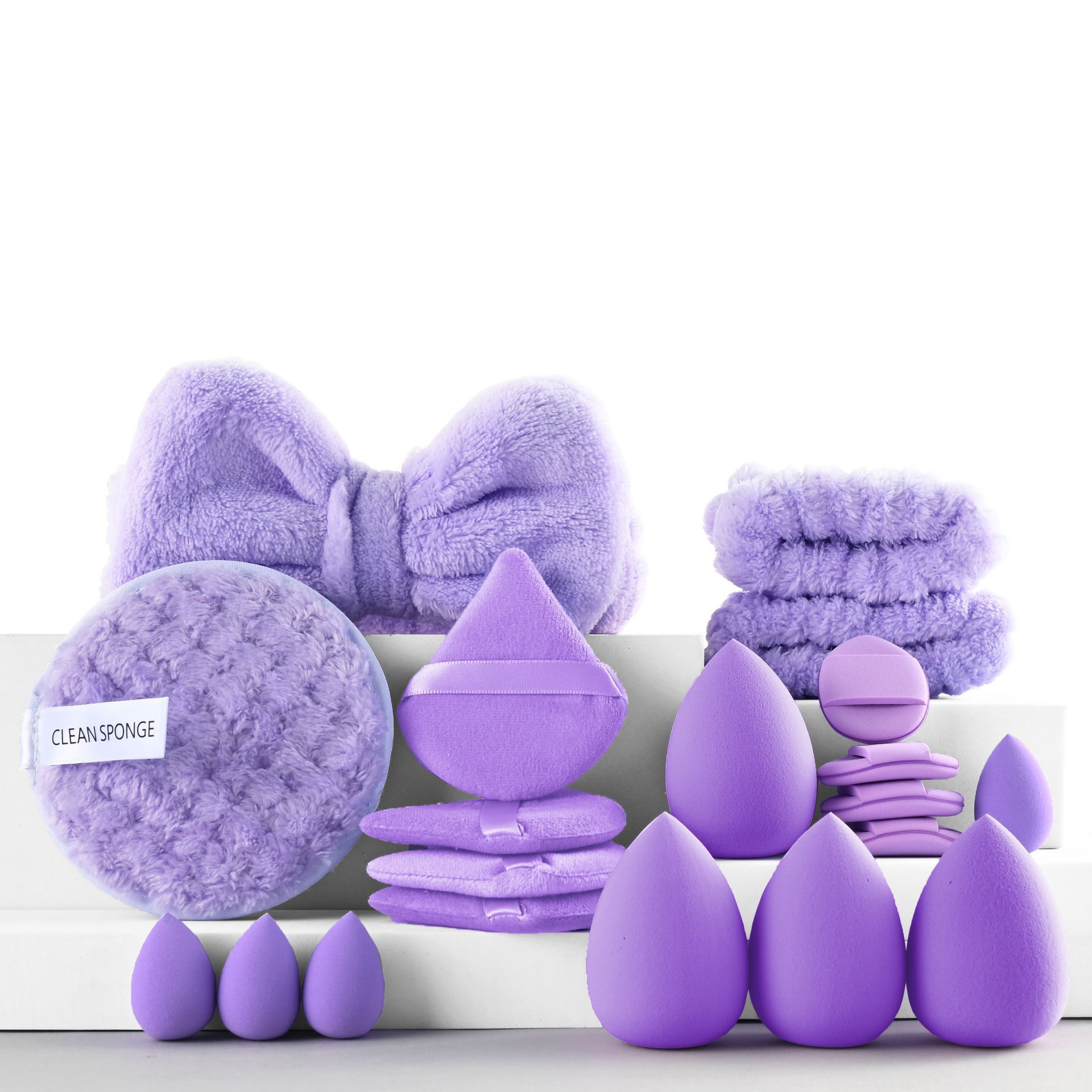Transfronterizo 48 piezas 20PC herramientas de maquillaje conjunto de huevo pulgar polvo de maquillaje correa de cabello gran combinación cepillo de maquillaje polvo de polvo de maquillaje