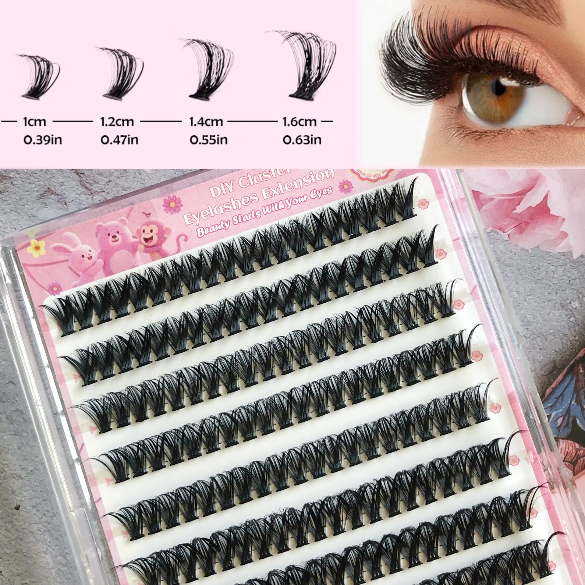 Transfronterizas pestañas falsas 30 - 100D comercio exterior caja de pestañas gruesas con pinzas de pegamento conjunto de pestañas falsas