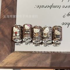 亚克力咖色豹纹KT猫汽水瓶串珠 diy儿童饰品手机链包挂钥匙扣材料