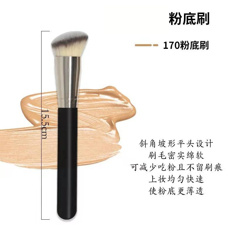 Кисть для Concealer — набор разных размеров (170, 270, маленький), ручка из пластика или дерева, с угловым/плоским срезом