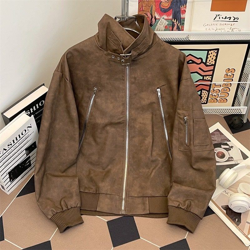 Trendy Brand Workwear Jacket for Men 2025 New Spring and Autumn American Style Multi-Zip Versatile Design Pilot Jacket Couple Style