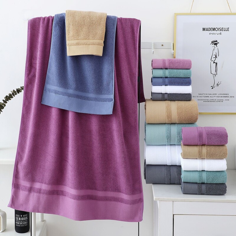 Cross-border large-size all-cotton bath towel, towel, square towel, solid color, absorbent, for bathing, unisex, home use, wholesale Cross-border large-size all-cotton bath towel, towel, square towel, solid color, absorbent, for bathing, unisex, home use, wholesale