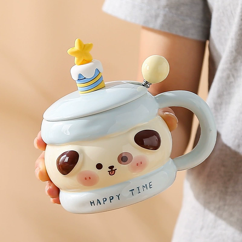 Керамическая чашка для воды с крышкой, милая женская кружка, ложка, красивая подарочная коробка для чашки, подарок на день рождения для девочек, красивые звезды