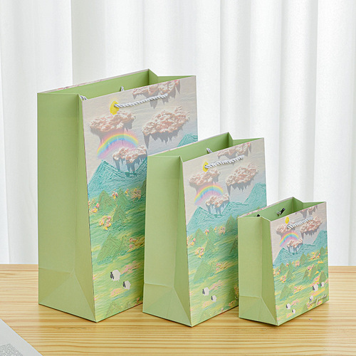 New Monet Oil Painting Gift Bag Glimpse Handbag Image Art Paper Bag Ornaments Birthday Gift Gift Bag