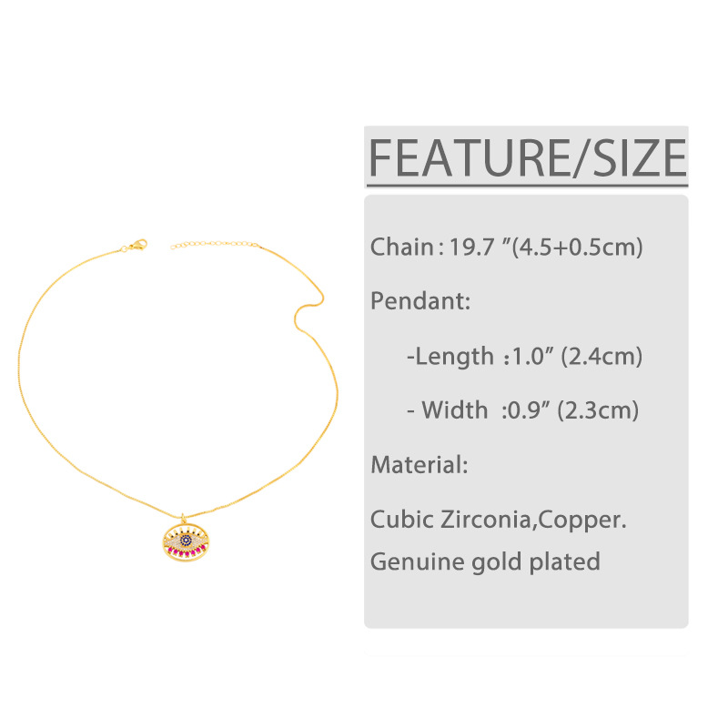 Fashion geometric emoji copper necklace wholesale