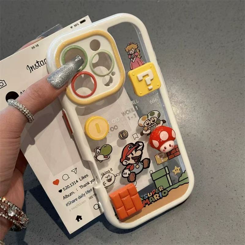 Fun and Cute Stereo m Beans Suitable for Iphone16Promax Apple 15 Mobile Phone Case 14 New Style 13 All-Inclusive 12