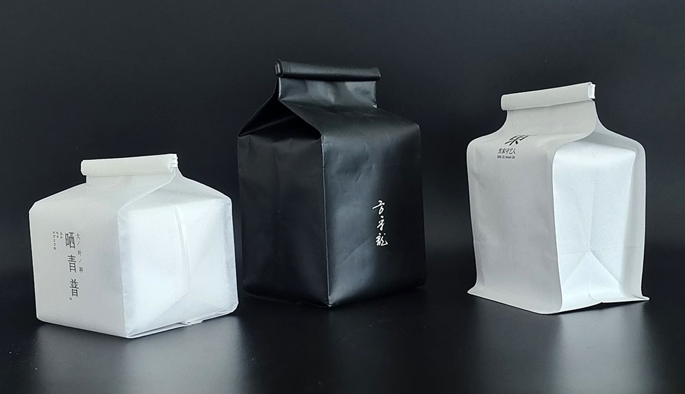 牛皮纸卷边封口茶叶铝箔袋