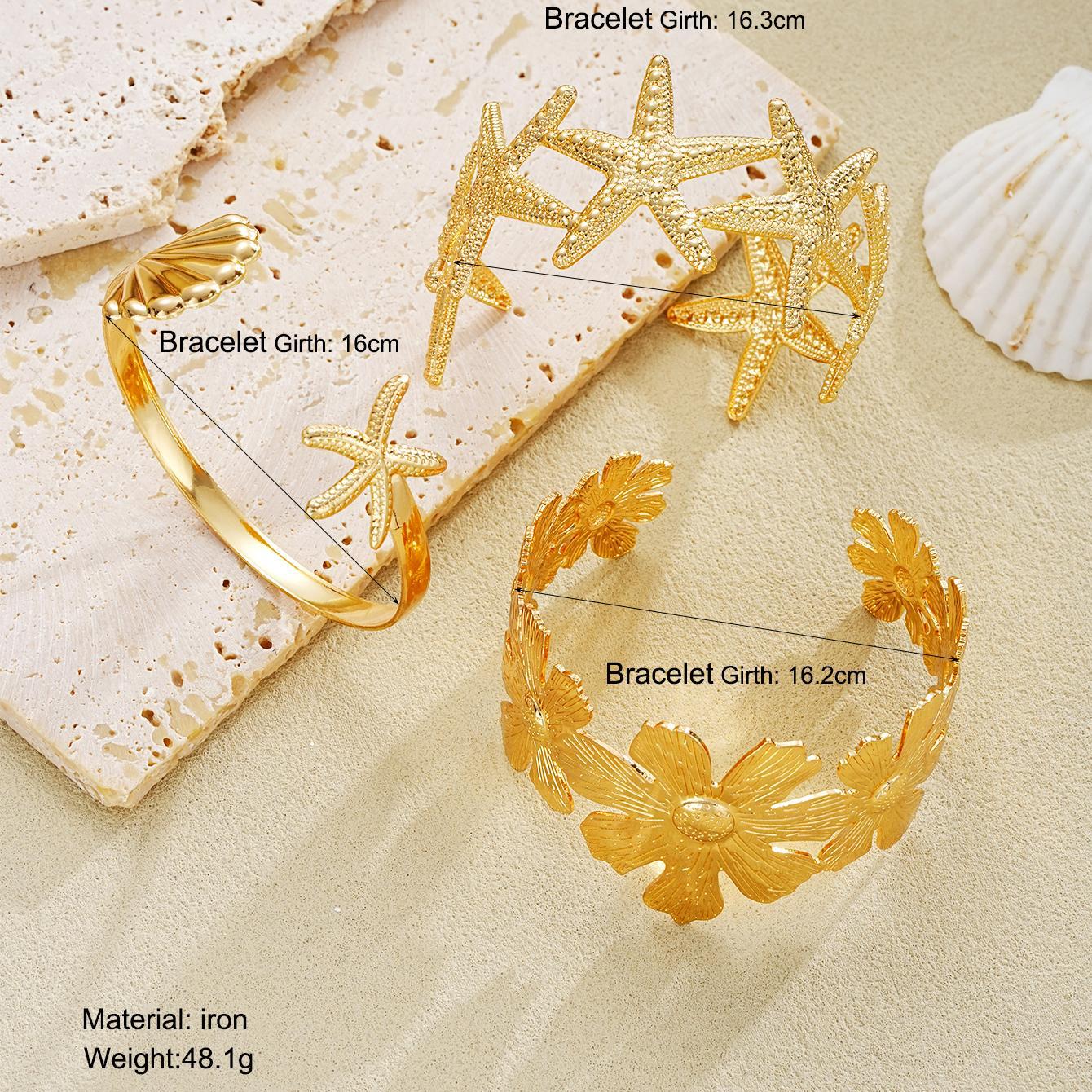 Europa y los Estados Unidos nueva mariposa de acero inoxidable transfronteriza pulsera de flores nichos estrella de mar abierta amplia exagerada joyería al por mayor