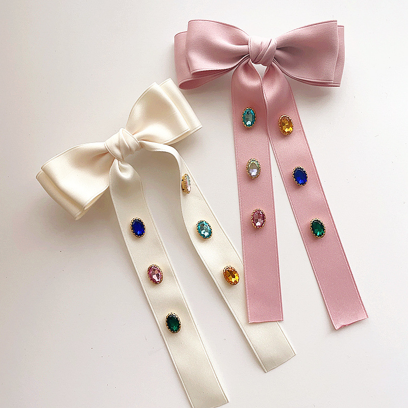 Sweet Bow Knot Cloth Diamond Hair Clip display picture 1