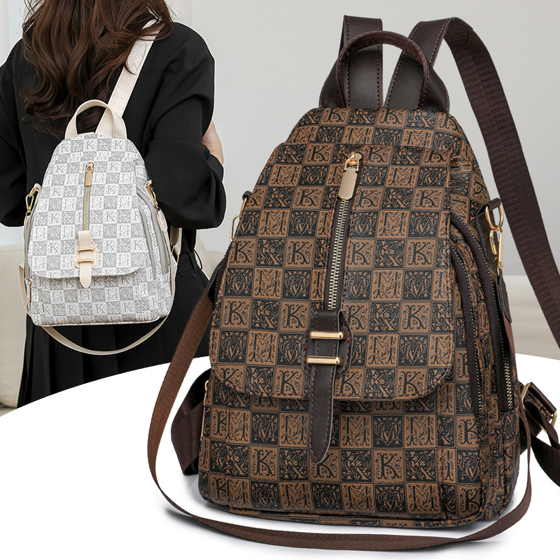 Mochila para mujer 2024 nueva tendencia de la moda mochila para mujer para viajar todo fósforo cuero suave mochila escolar ligera bolso de mujer al por mayor